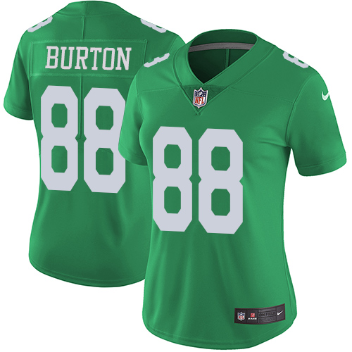 Nike Eagles #88 Trey Burton Green Women's Stitched NFL Limited Rush Jersey